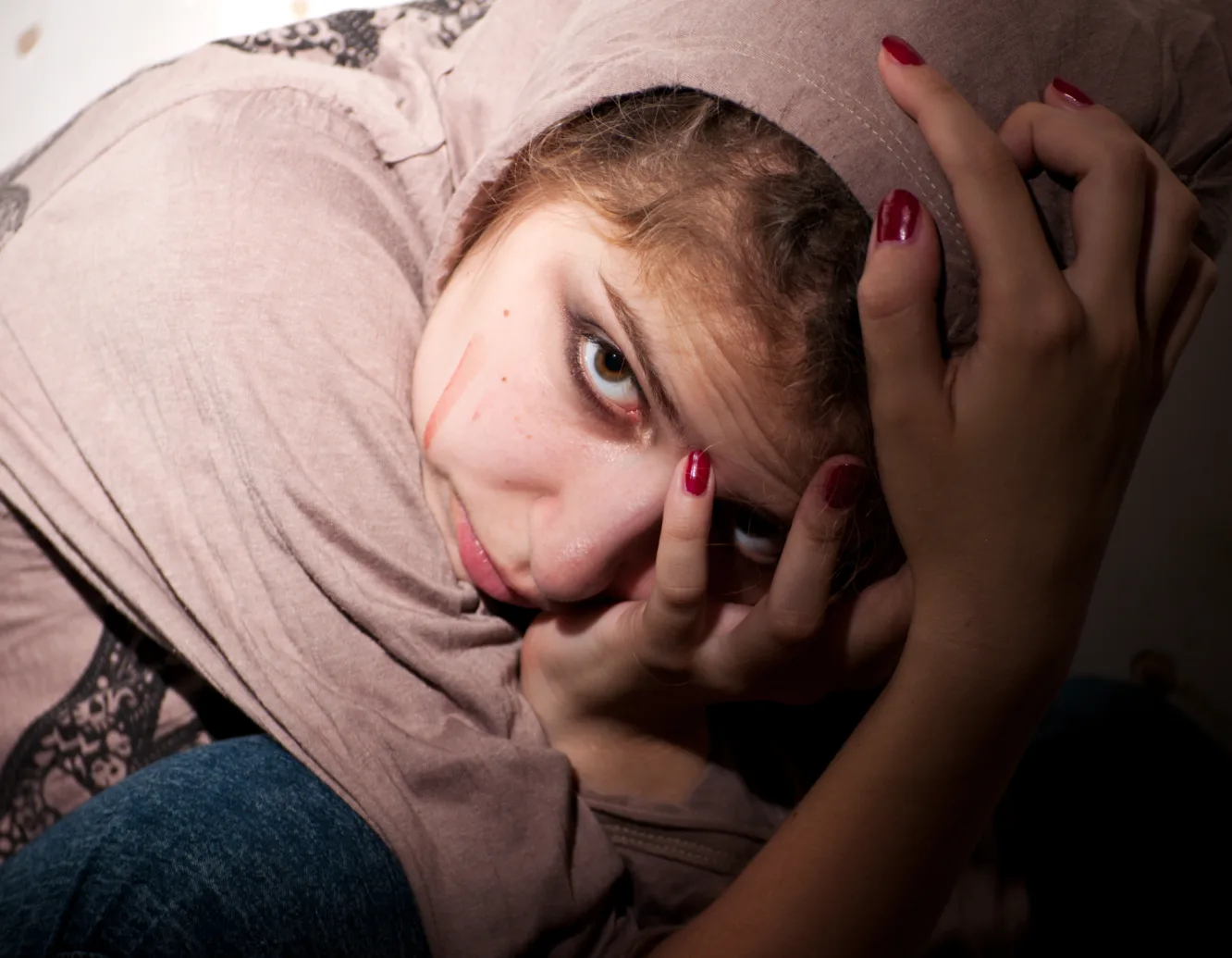 2393476 teenage problems loneliness violence depression